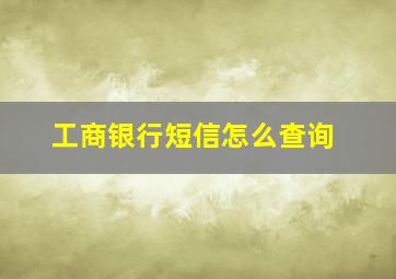 工商银行短信怎么查询