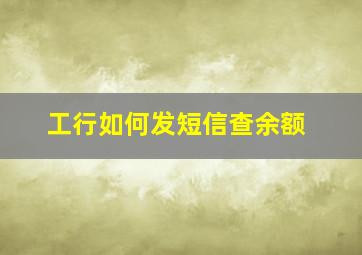 工行如何发短信查余额