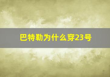 巴特勒为什么穿23号