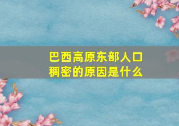 巴西高原东部人口稠密的原因是什么