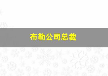 布勒公司总裁