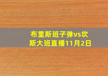 布里斯班子弹vs坎斯大班直播11月2日