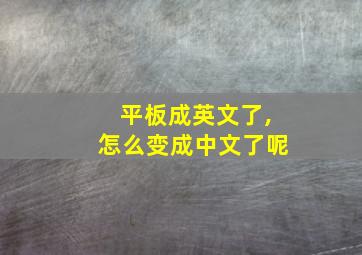 平板成英文了,怎么变成中文了呢