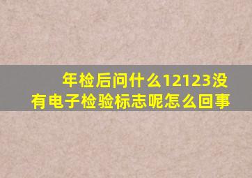 年检后问什么12123没有电子检验标志呢怎么回事