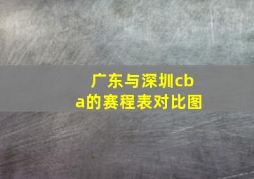 广东与深圳cba的赛程表对比图