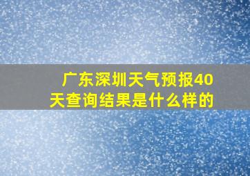 广东深圳天气预报40天查询结果是什么样的