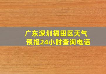 广东深圳福田区天气预报24小时查询电话