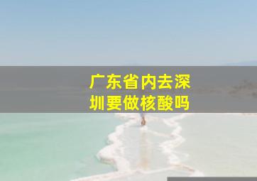 广东省内去深圳要做核酸吗