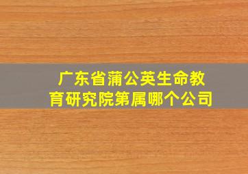 广东省蒲公英生命教育研究院第属哪个公司