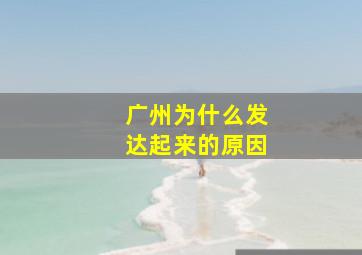 广州为什么发达起来的原因