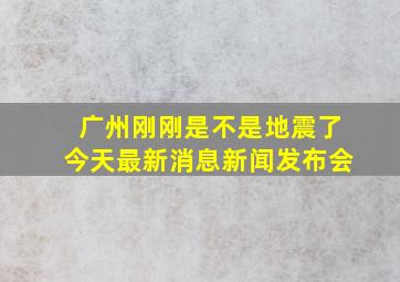 广州刚刚是不是地震了今天最新消息新闻发布会