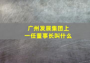 广州发展集团上一任董事长叫什么