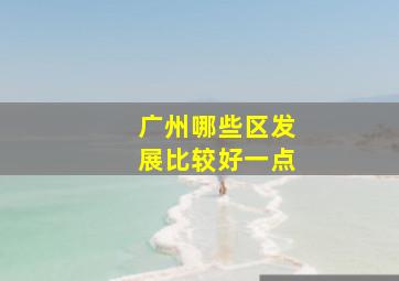 广州哪些区发展比较好一点