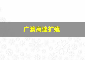 广澳高速扩建