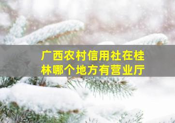 广西农村信用社在桂林哪个地方有营业厅