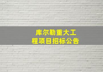 库尔勒重大工程项目招标公告