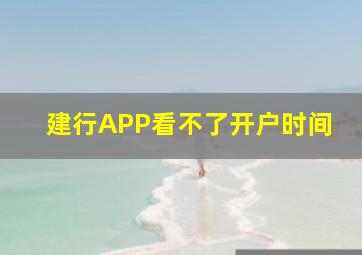 建行APP看不了开户时间