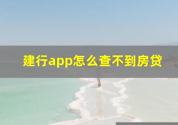 建行app怎么查不到房贷