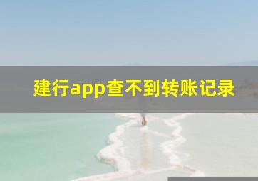 建行app查不到转账记录