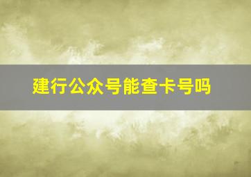 建行公众号能查卡号吗