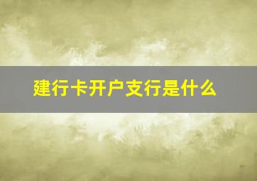 建行卡开户支行是什么