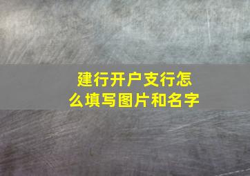 建行开户支行怎么填写图片和名字