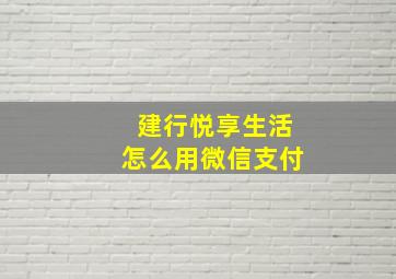 建行悦享生活怎么用微信支付