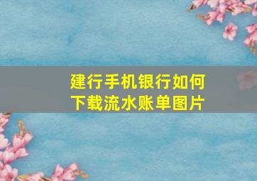 建行手机银行如何下载流水账单图片