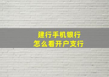 建行手机银行怎么看开户支行