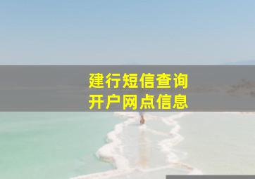 建行短信查询开户网点信息