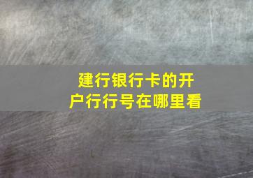 建行银行卡的开户行行号在哪里看