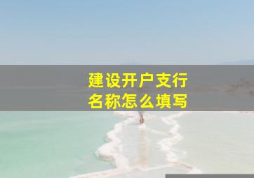 建设开户支行名称怎么填写