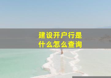 建设开户行是什么怎么查询