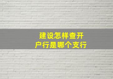 建设怎样查开户行是哪个支行