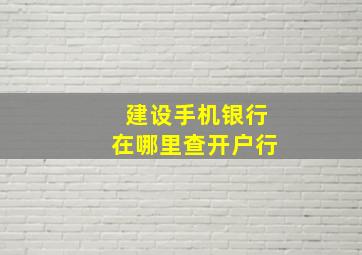 建设手机银行在哪里查开户行