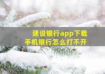 建设银行app下载手机银行怎么打不开