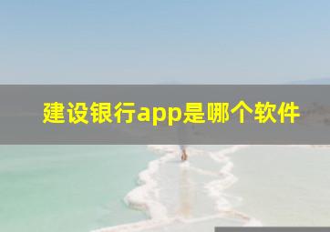 建设银行app是哪个软件