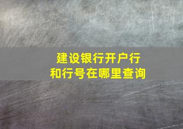 建设银行开户行和行号在哪里查询