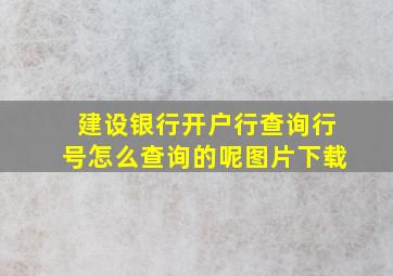 建设银行开户行查询行号怎么查询的呢图片下载