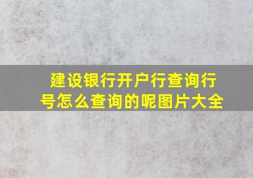 建设银行开户行查询行号怎么查询的呢图片大全