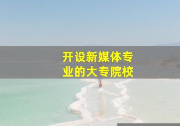 开设新媒体专业的大专院校