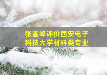 张雪峰评价西安电子科技大学材料类专业