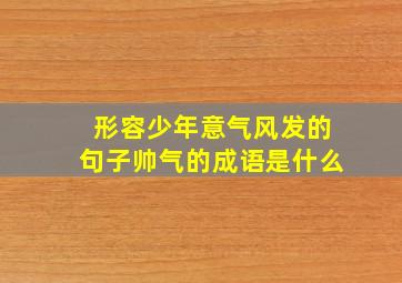 形容少年意气风发的句子帅气的成语是什么