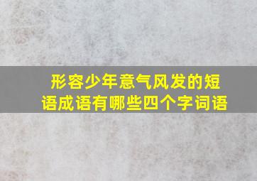 形容少年意气风发的短语成语有哪些四个字词语