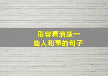 形容看清楚一些人和事的句子