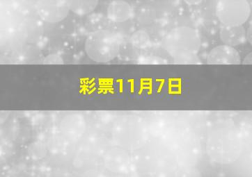 彩票11月7日