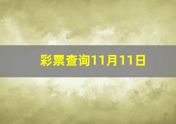 彩票查询11月11日