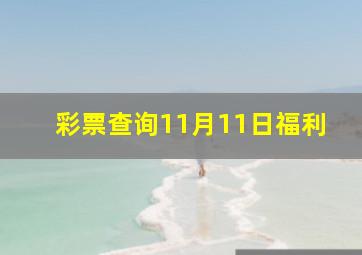 彩票查询11月11日福利