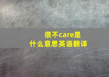 很不care是什么意思英语翻译