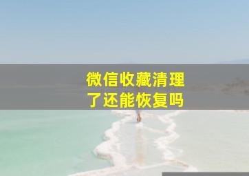 微信收藏清理了还能恢复吗